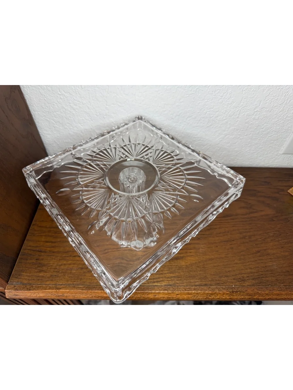 Shannon Crystal by Godinger Freedom Square Pedestal Cake Stand 10